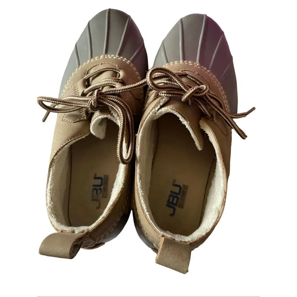 JBU by Jambu Womens Gray Glenda Rubber Faux Fur Waterproof Duck Shoes Size 9